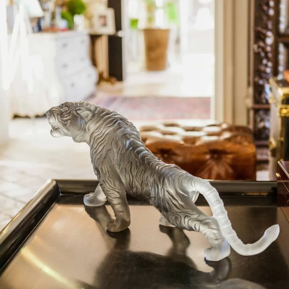 Clearance Sculpture Tigre du Bengale magnum Daum Bestiaire|Coupelles Cristal