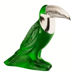 Sculpture Toucan vert tamponné platine Lalique Sculptures Et Figurines|Bestiaire
