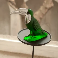 Sculpture Toucan vert tamponné platine Lalique Sculptures Et Figurines|Bestiaire