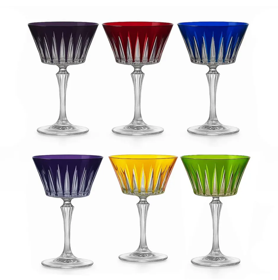 Online Set 6 coupes champagne couleur timeless Coffrets Verres Cristal|Flûte Champagne