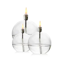 Clearance Set 3 lampes à huile sphère (pm – mm – gm) + paraffine x2 Photophores, Bougeoirs Cristal|Coupes, Coupelles Et Photophores