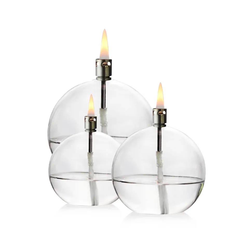 Clearance Set 3 lampes à huile sphère (pm – mm – gm) + paraffine x2 Photophores, Bougeoirs Cristal|Coupes, Coupelles Et Photophores