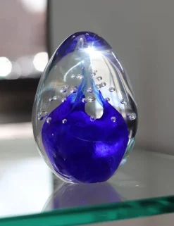Best Sulfure oeuf bulle cristal bleu Décoration|Sulfures, Presse-Papiers Cristal