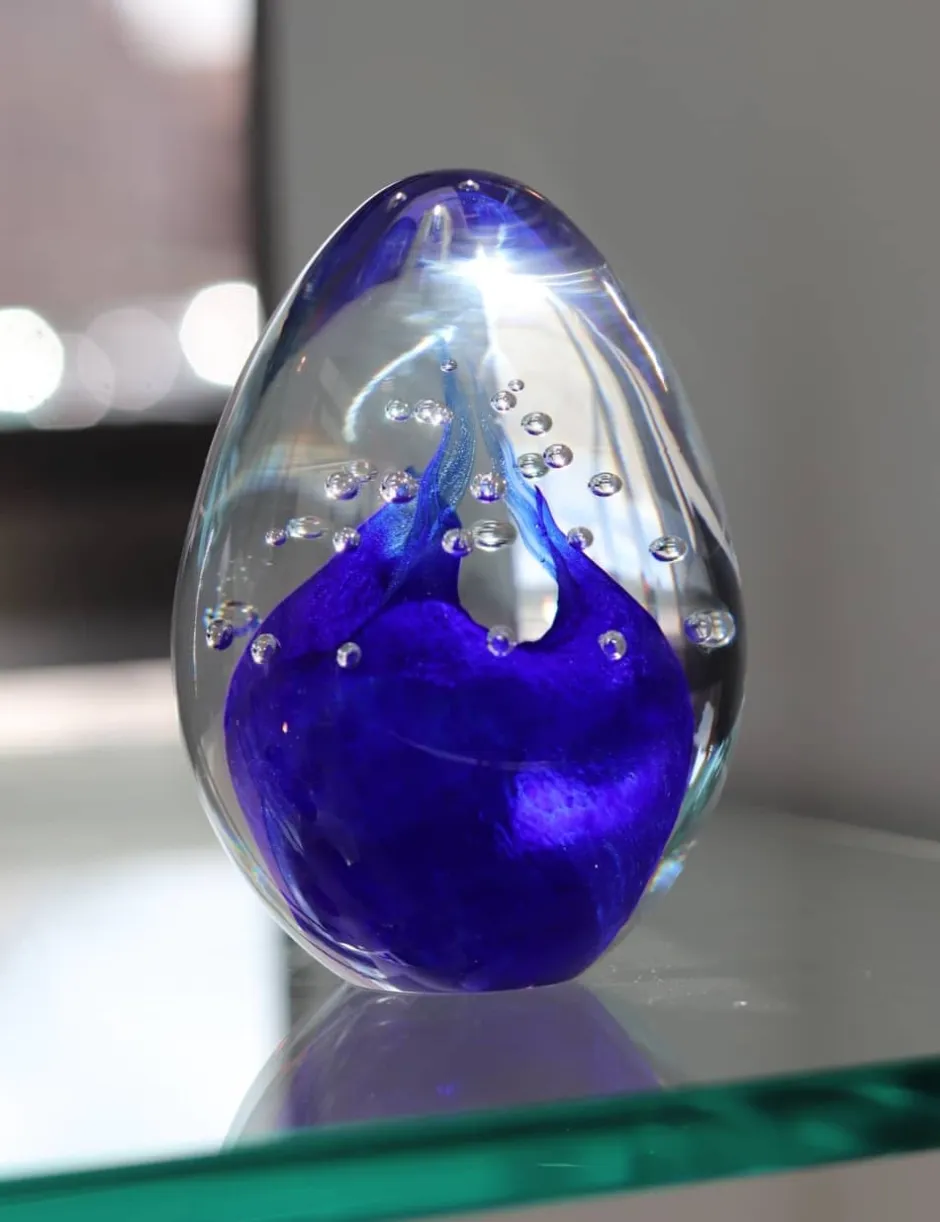 Best Sulfure oeuf bulle cristal bleu Décoration|Sulfures, Presse-Papiers Cristal