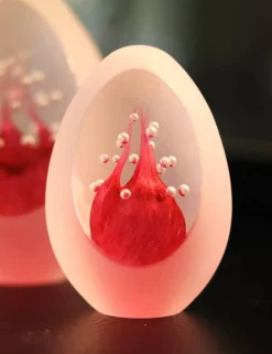 Online Sulfure oeuf bulle cristal dépoli rouge Sulfures Cristal|Sulfures, Presse-Papiers