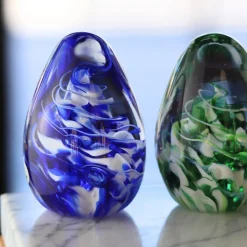 Discount Sulfure œuf cristal bleu de Lorraine Décoration|Sulfures, Presse-Papiers Cristal