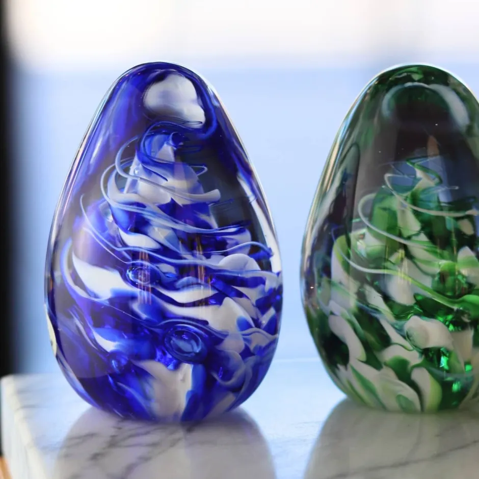 Discount Sulfure œuf cristal bleu de Lorraine Décoration|Sulfures, Presse-Papiers Cristal