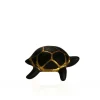Tortue porte-bonheur noir & or Émaux de Longwy Faïence De Longwy|Animaux