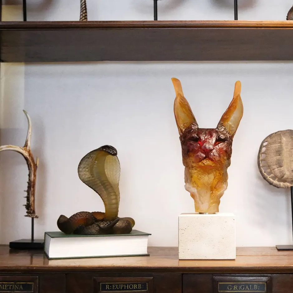 Hot Tête de caracal Daum par Isabelle Carabantes Editions D’Art|Bestiaire