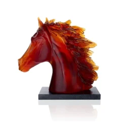 Clearance Tête de cheval ambre Daum Editions D’Art|Bestiaire