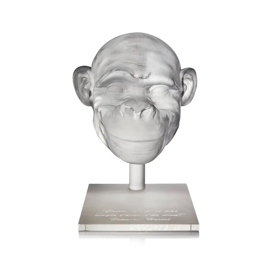 Online Tête de chimpanzé pâte de cristal par Loïc Ortega Éditions D’Art Cristal|Bestiaire