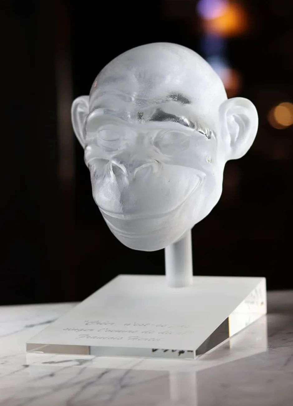 Online Tête de chimpanzé pâte de cristal par Loïc Ortega Éditions D’Art Cristal|Bestiaire