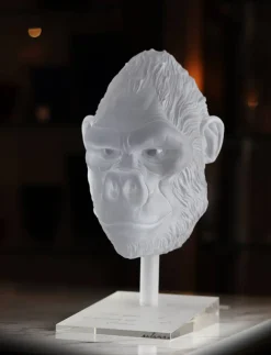 Clearance Tête de Gorille mat pâte de cristal par Loïc Ortega Éditions D’Art Cristal|Bestiaire