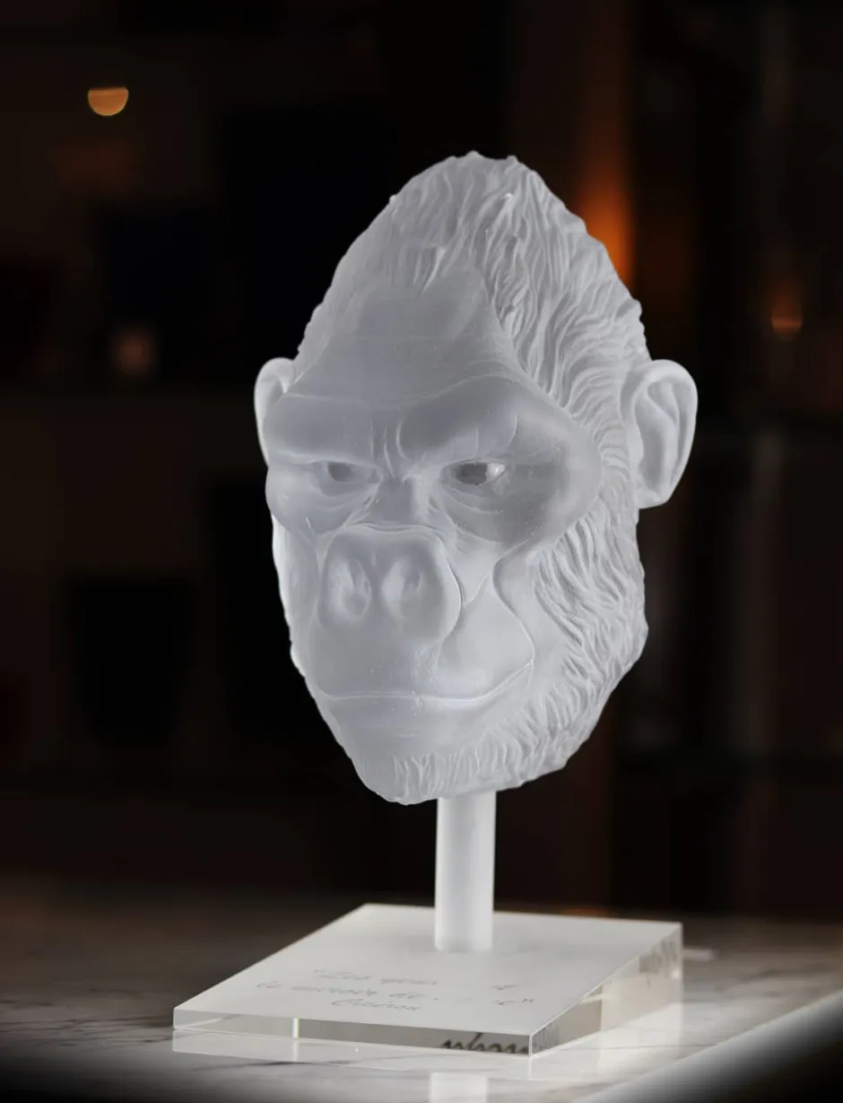 Clearance Tête de Gorille mat pâte de cristal par Loïc Ortega Éditions D’Art Cristal|Bestiaire
