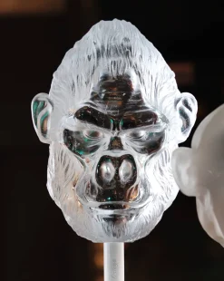 Sale Tête de Gorille poli pâte de cristal par Loïc Ortega Éditions D’Art Cristal|Bestiaire