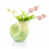 Sale Vase coquillage cristal vert anis Vases|Vases Cristal Couleur
