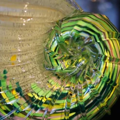 Sale Vase coquillage cristal vert anis Vases|Vases Cristal Couleur