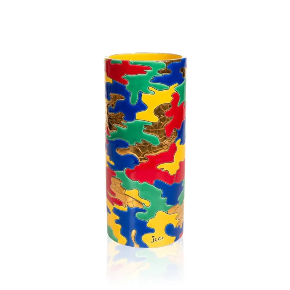 Hot Vase cornet camouflage Planete JC Longue Vie Longwy Éditions D’Art Cristal|Vases & Boules