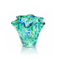 Outlet Vase corolle lagon cristal turquoise Vases|Vases Cristal Couleur