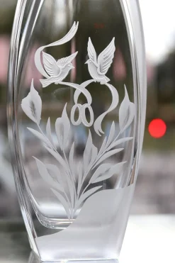 Vase cristal mariage colombe Vases