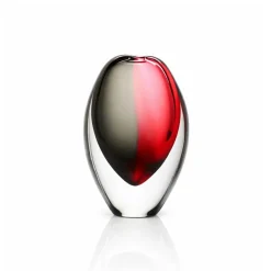 Outlet Vase cristal ovale rouge gris Vases