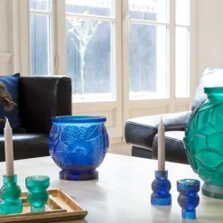 New Vase empreinte gm vert daum Vases|Vases Cristal Couleur