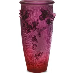 Vase haut jardin imaginaire magnum violet rouge Daum Vases|Vases Cristal Couleur