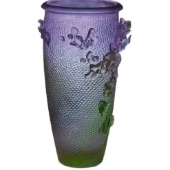 Sale Vase haut jardin imaginaire magnum violet vert Daum Vases|Vases Cristal Couleur