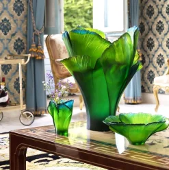 Clearance Vase magnum ginkgo vert daum 99 ex Vases|Vases Cristal Couleur