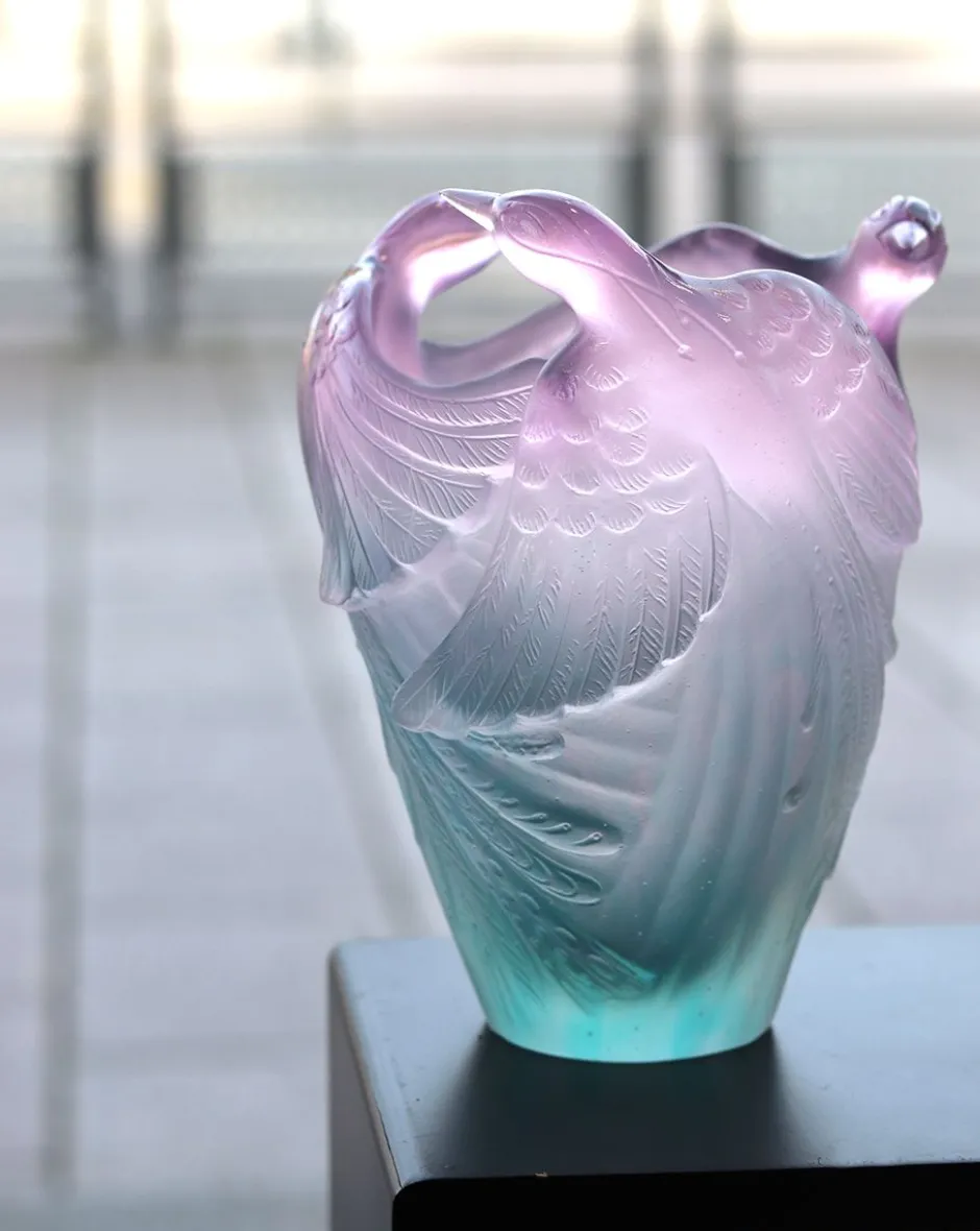 Outlet Vase oiseaux paradis daum Vases|Vases Cristal Couleur