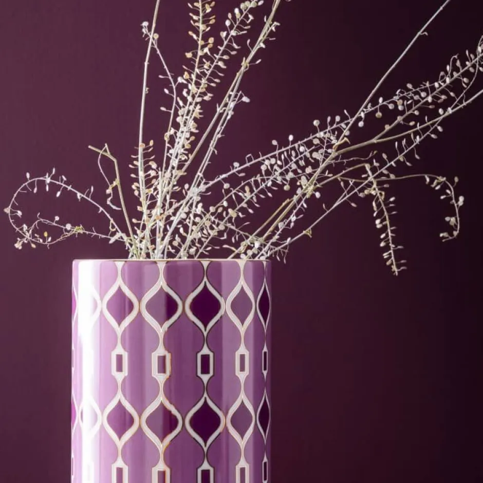 Clearance Vase porcelaine 20 cm Mosaic Palmyre Rose Raynaud Vase|Vase Céramique