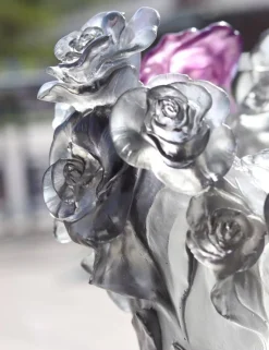 Clearance Vase rose gris fleur violette daum Vases|Vases Cristal Couleur
