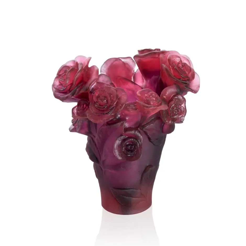 New Vase roses passion rouge violet daum Vases|Vases Cristal Couleur
