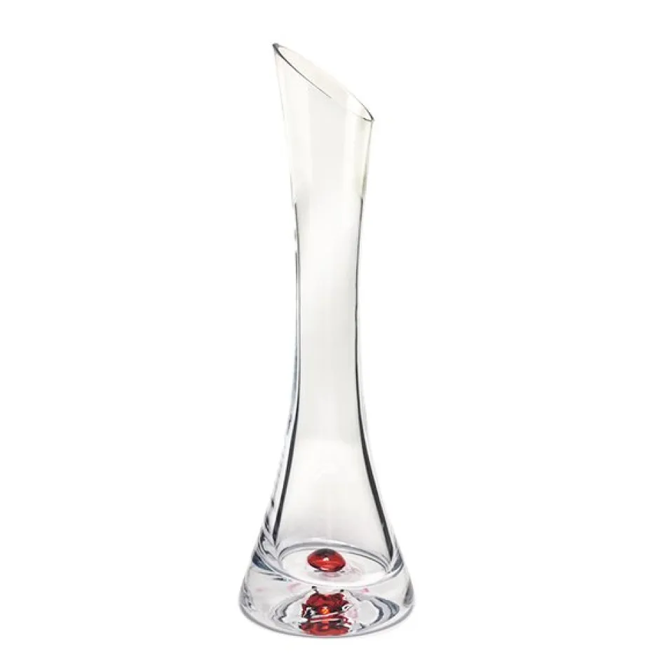 Best Vase soliflore cristal bulle rouge Vases Cristal Clair|Vases