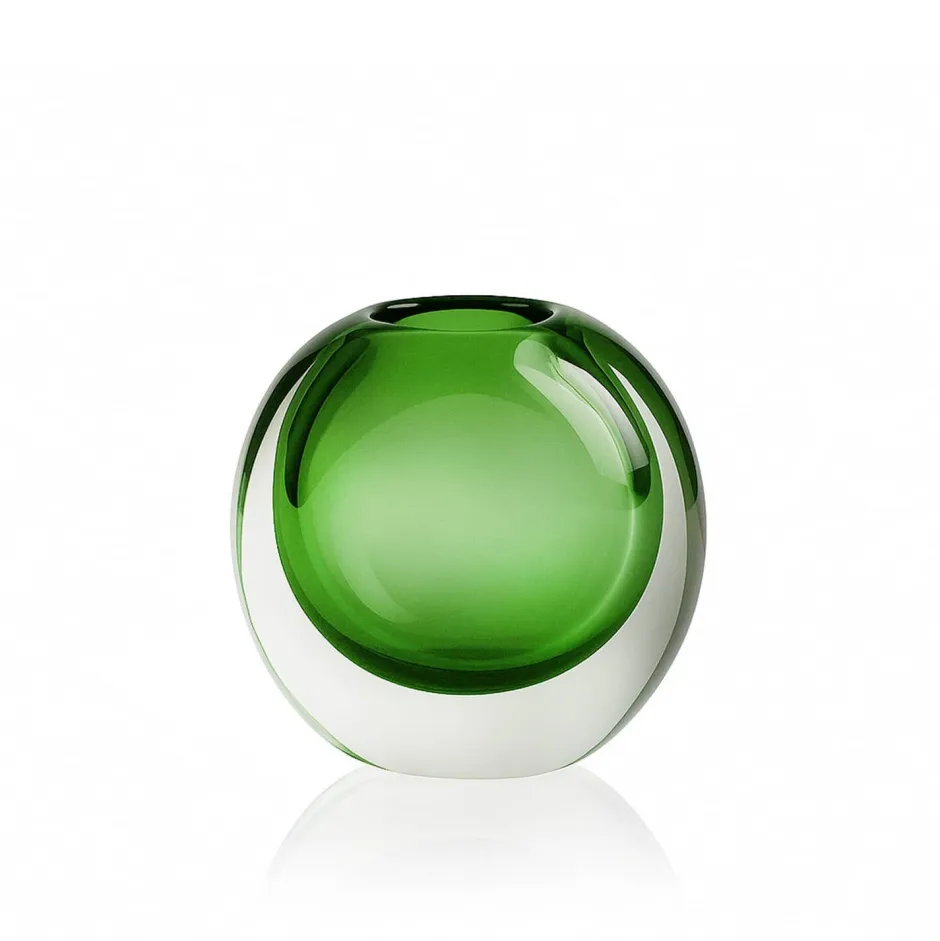 Outlet Vase Tao cristal contemporain vert Vases Cristal Couleur|Vases