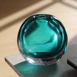 New Vase Tao cristal contemporain turquoise Vases|Vases Cristal Couleur