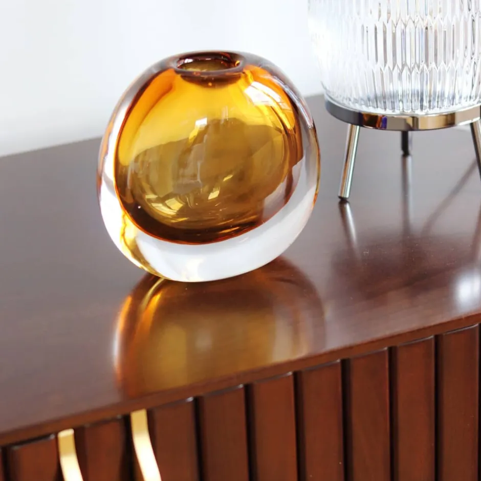 Best Vase Tao cristal contemporain orange Vases|Vases Cristal Couleur