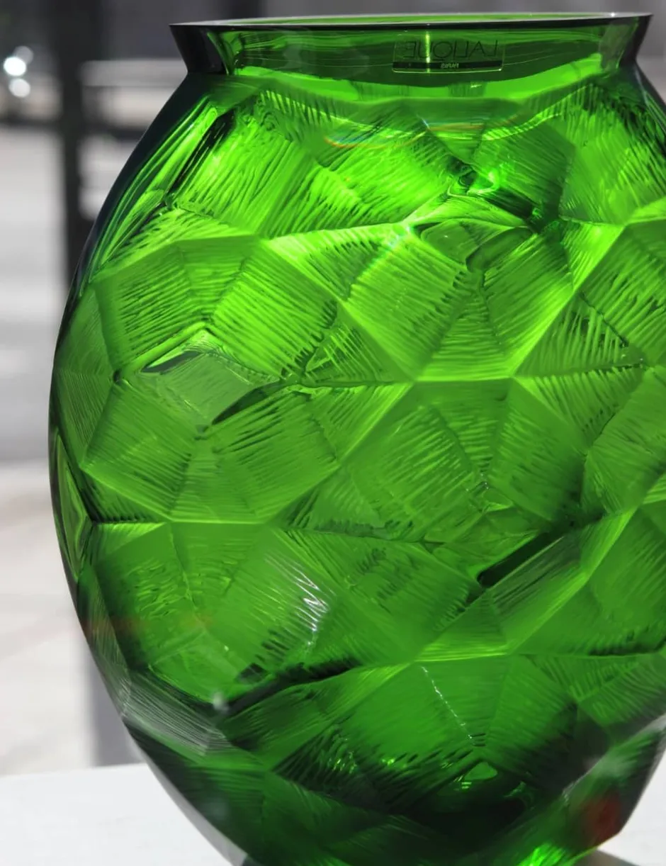 Vase Tortue vert amazone Lalique Vases|Vases Cristal Clair