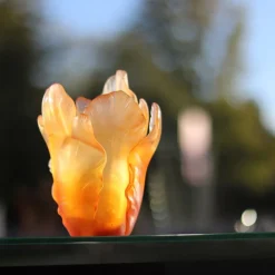 Sale Vase tulipe ambre daum Vases|Vases Cristal Couleur