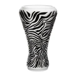 Outlet Vase Zèbre incolore émaillé noir 28 ex Lalique Vases|Vases Cristal Couleur