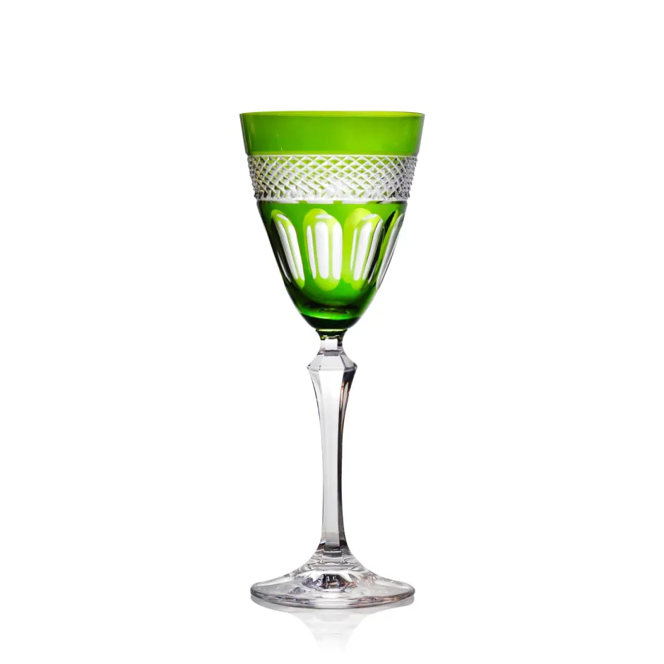 Verre vin cristal vert mireille N°2 Verre À Pied|Art De La Table