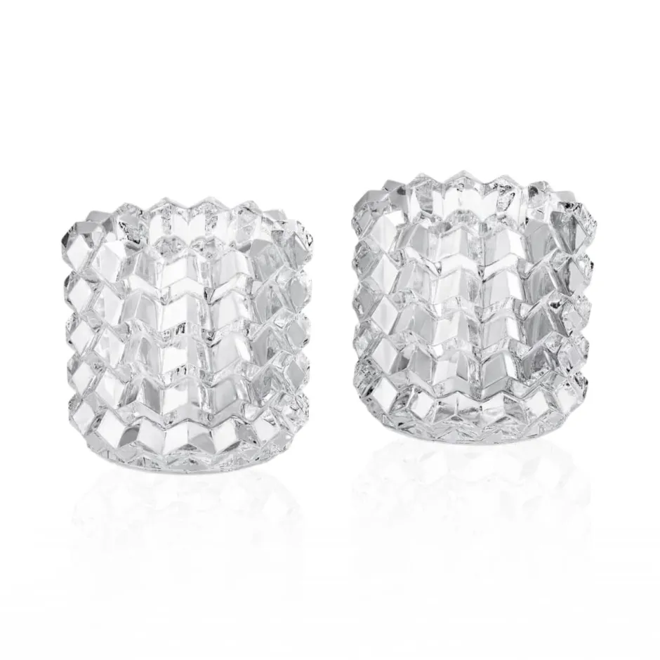 Clearance Zig Zag photophore x2 Baccarat Coupes, Coupelles Et Photophores|Photophores, Bougeoirs Cristal
